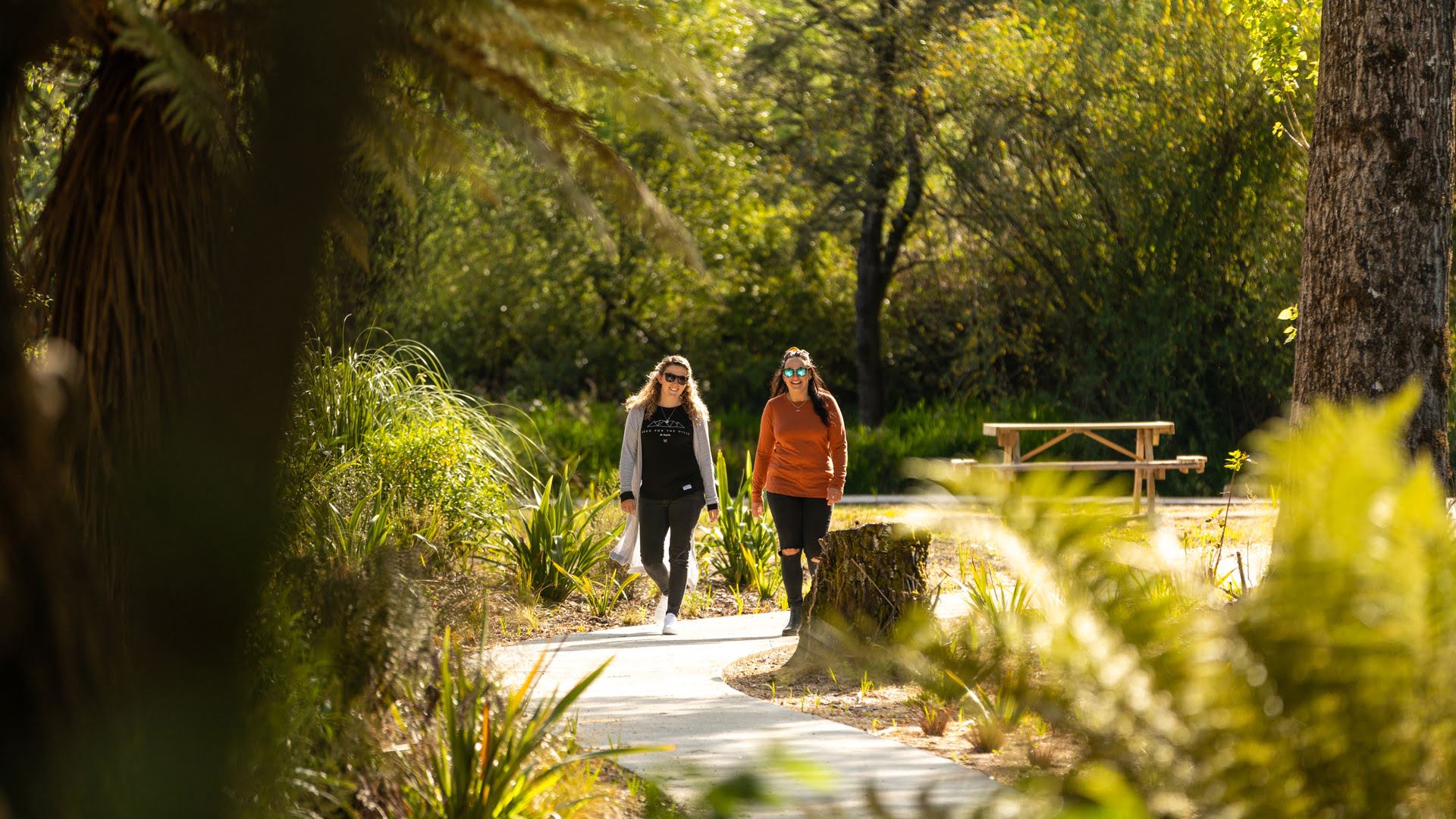 Girls walking up path by river in Raetihi at Makotuku Walkway - Visit Ruapehu.jpg